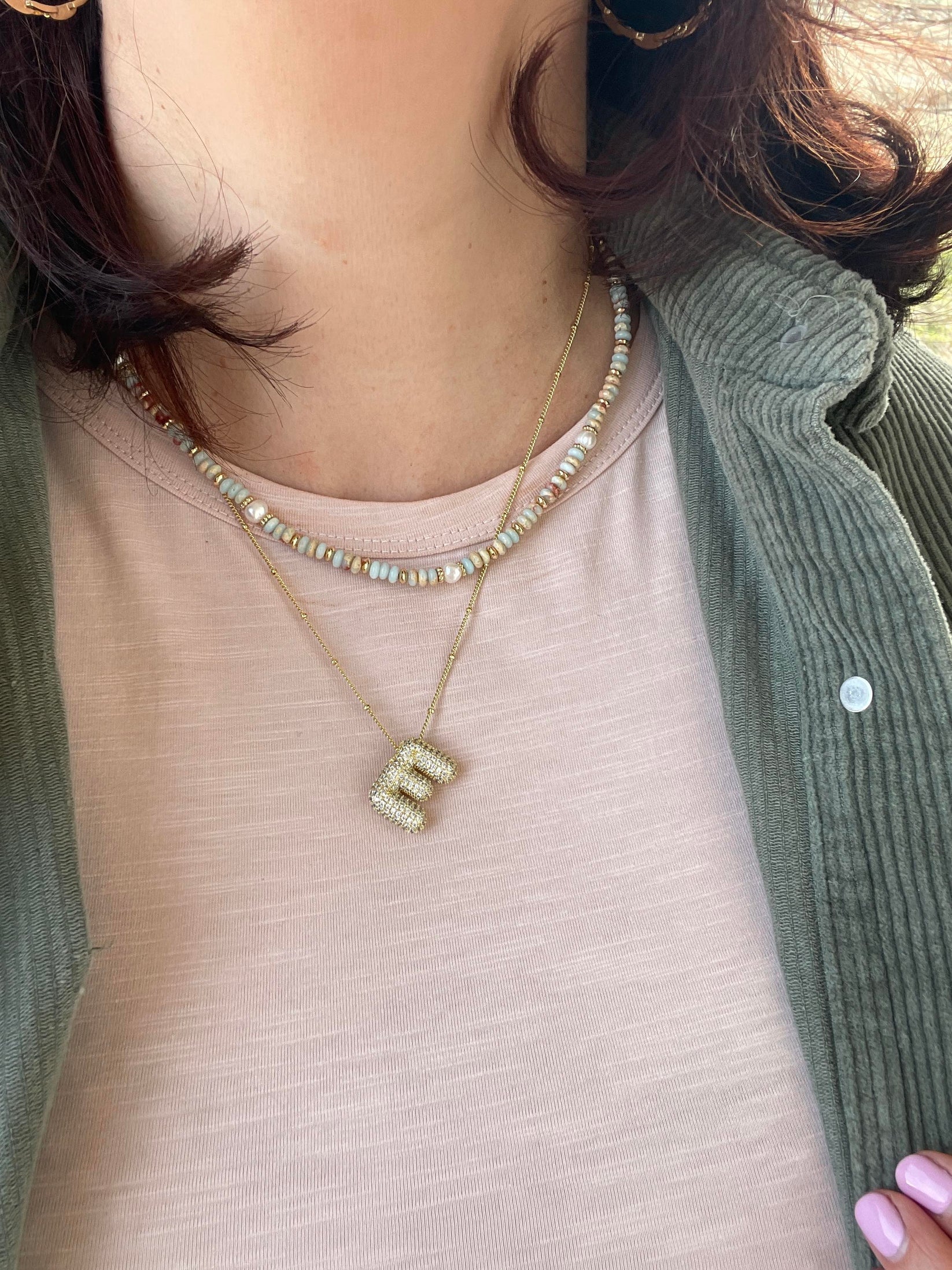 Bubble Initial Pendant Necklace | Pre-Order