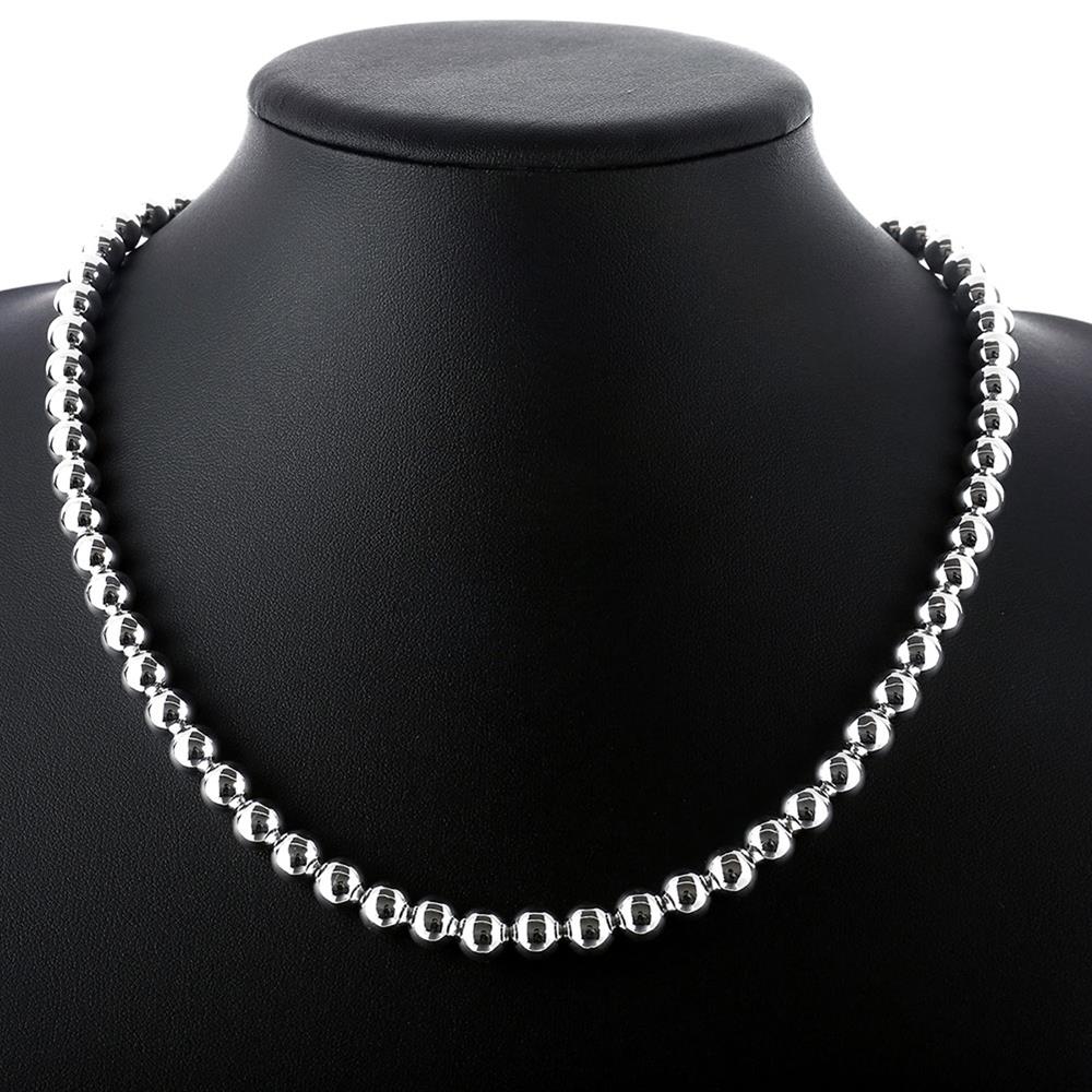 20" 925 Sterling Silver 8mm Bead Necklace