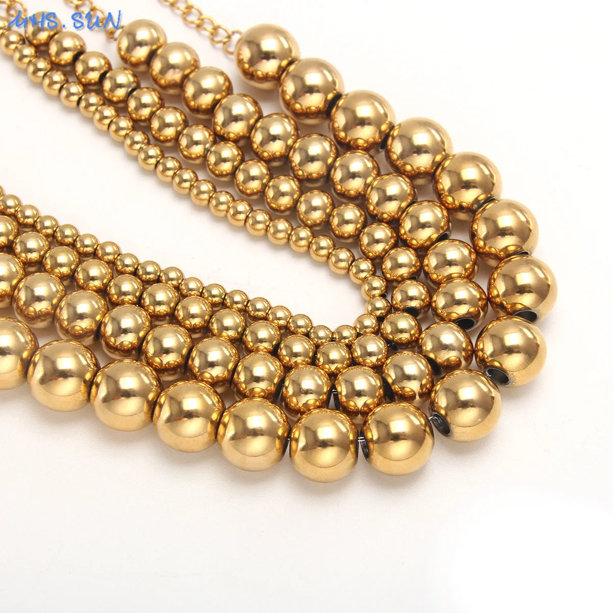 Plus Size 7"-9" Stainless Steel Smooth Bead Bracelet