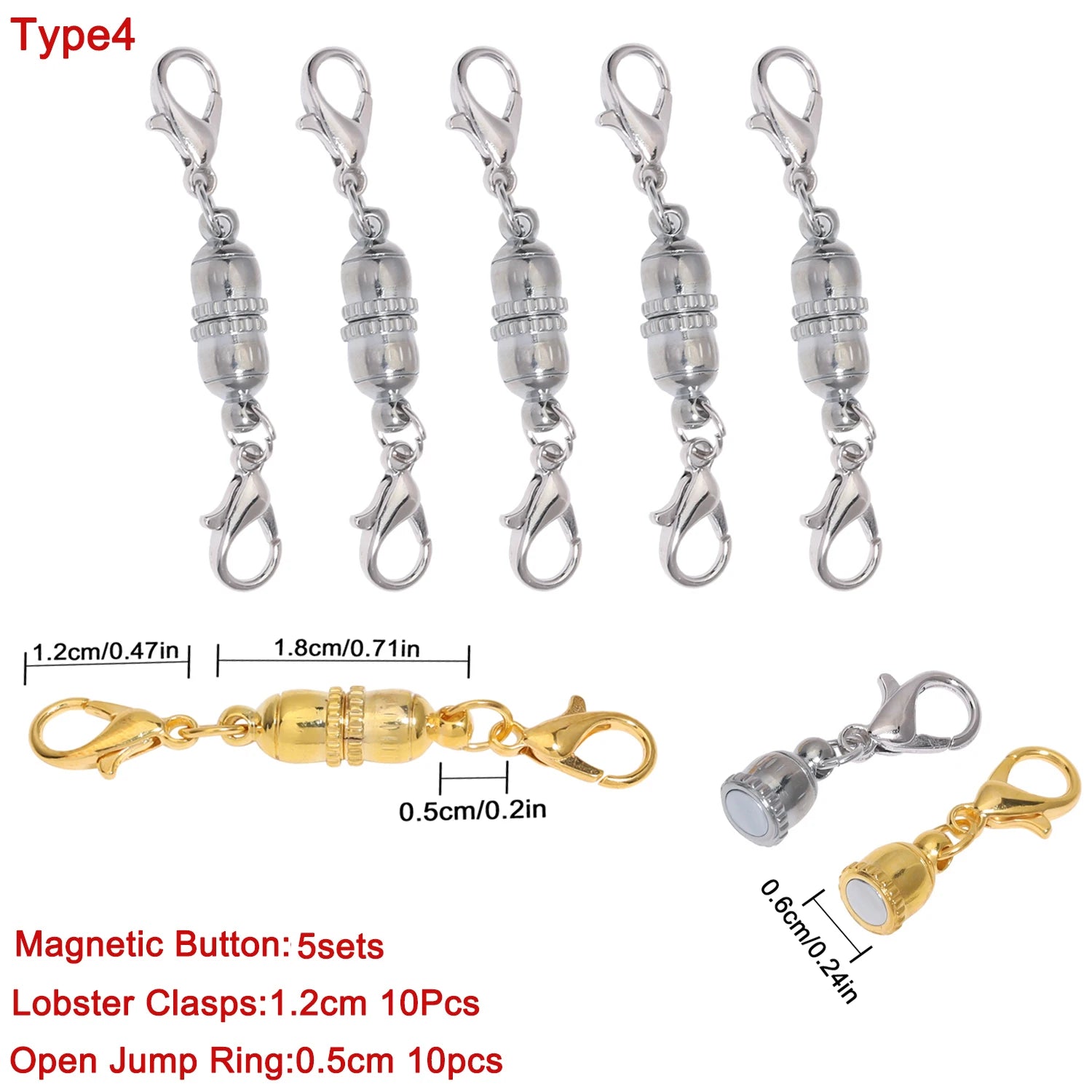 1.65" 5-Pack Stainless Steel Strong Magnetic Extender