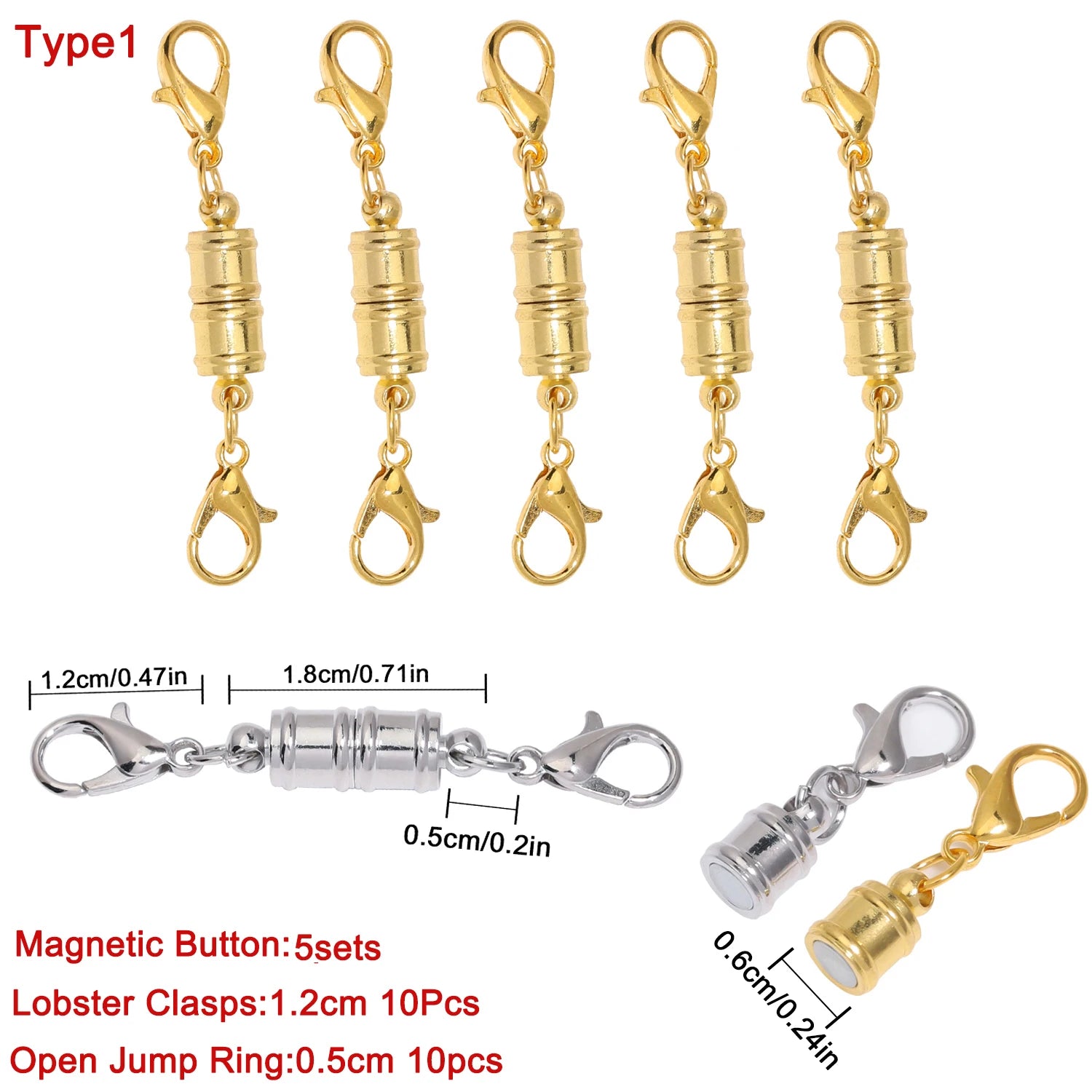 1.65" 5-Pack Stainless Steel Strong Magnetic Extender