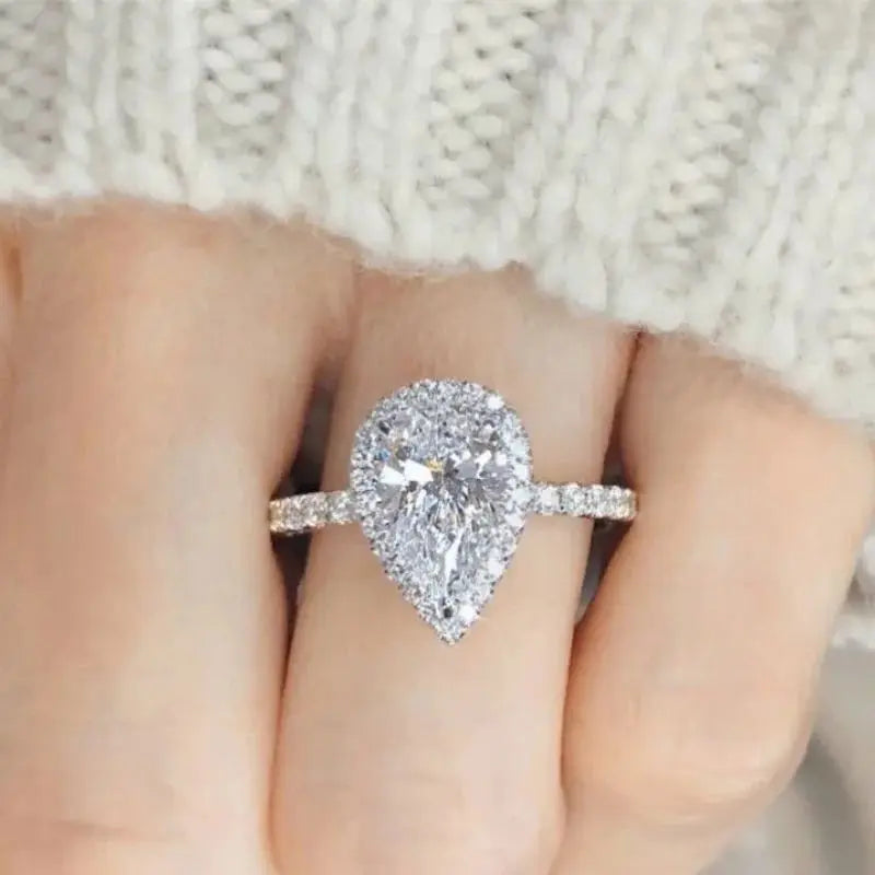 Plus Size Pear Bling Ring