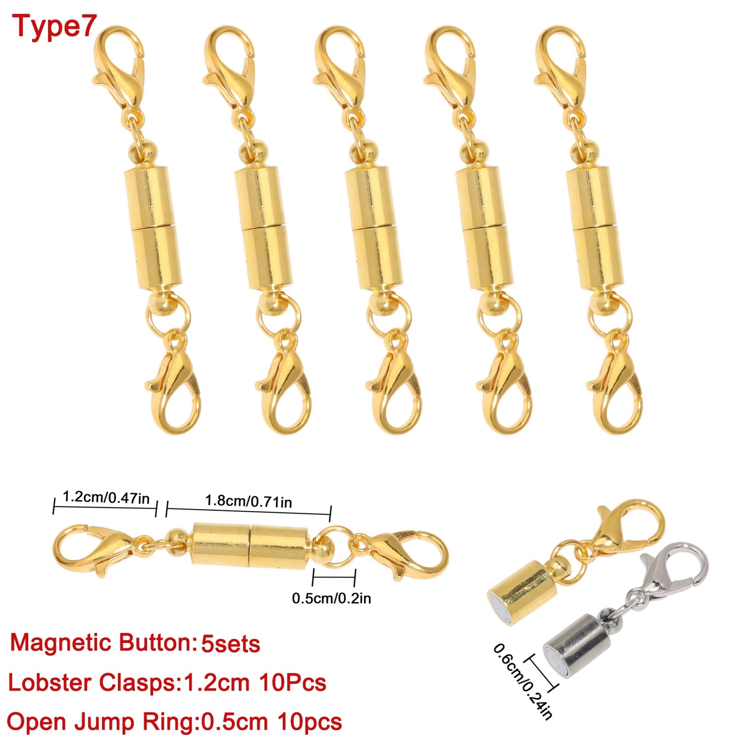 1.65" 5-Pack Stainless Steel Strong Magnetic Extender