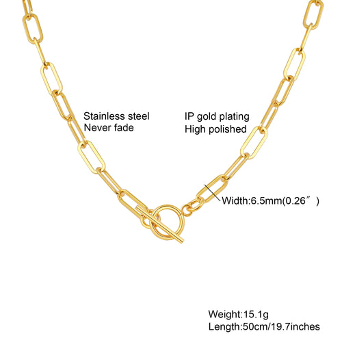 19" & 20" Plus Size Baddie Core Chunky Gold Plated O-Ring Link Necklace