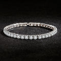 Plus Size 7.87" 925 Sterling Silver 4mm Stone Tennis Bracelet