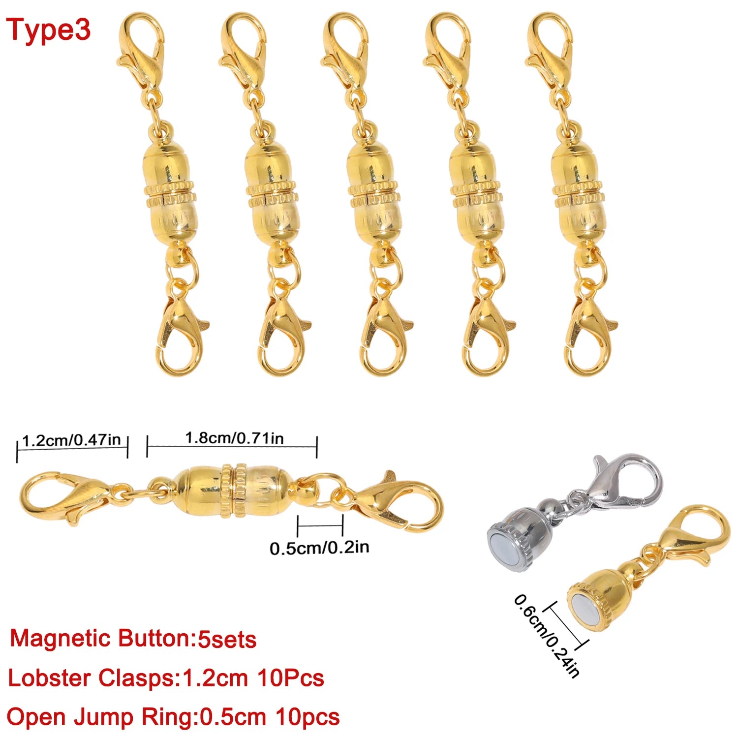 1.65" 5-Pack Stainless Steel Strong Magnetic Extender