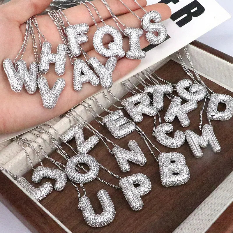 Bubble Initial Pendant Necklace | Pre-Order